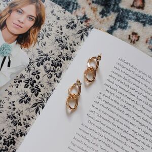 BUY NOW SALE Gold Double Chain Linked Drop Earrings